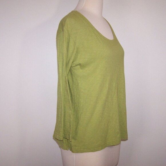 Habitat Shirt Top Small Green 3/4 Sleeves Scoop Neck 100% Cotton Womens Casual - Picture 5 of 9
